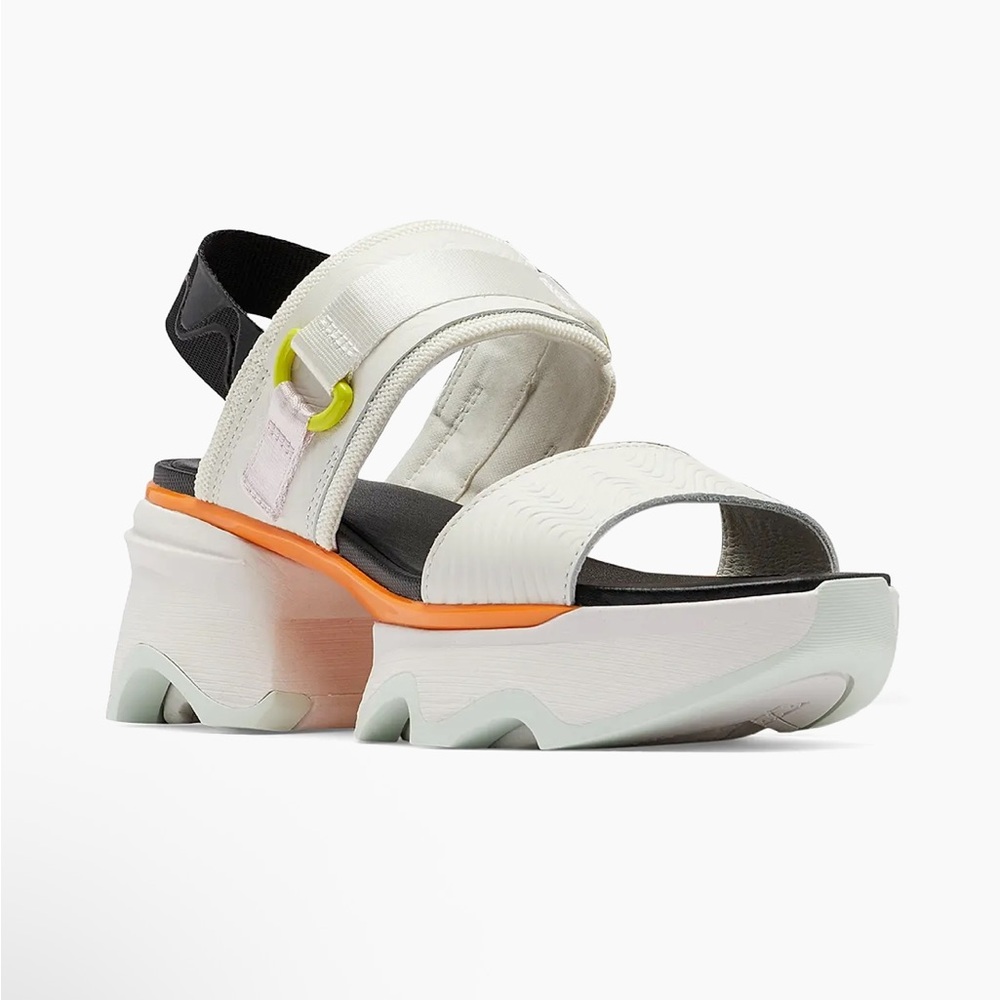 Sorel White, Orange & Black Chunky Platform Sandal - Picture 3 of 6